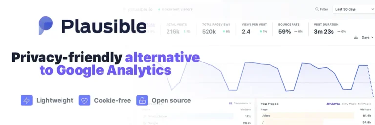 Plausible Analytics, une alternative respectueuse de la confidentialité à l'installation de Google Analytics pour Ubuntu Server.